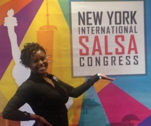 Denita dancing salsa at New York International Salsa Congress 2017